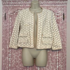 Talbots white and cream floral jacket!